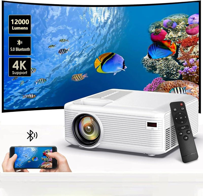 KEJOG Mini Projector | 4K Support 200" Giant Screen | 500 ANSI Lumens, Bluetooth 5.2 | Portable Outdoor Movie Projector Compatible with TV Stick/Phone/HDMI/PC | Built-in HiFi Speaker | indoor & outdoor use - Image 1